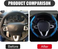 Funda universal para volante de coche, 2 piezas, de fibra de carbono, antideslizante, de felpa, cómoda y cómoda (azul) - details 1
