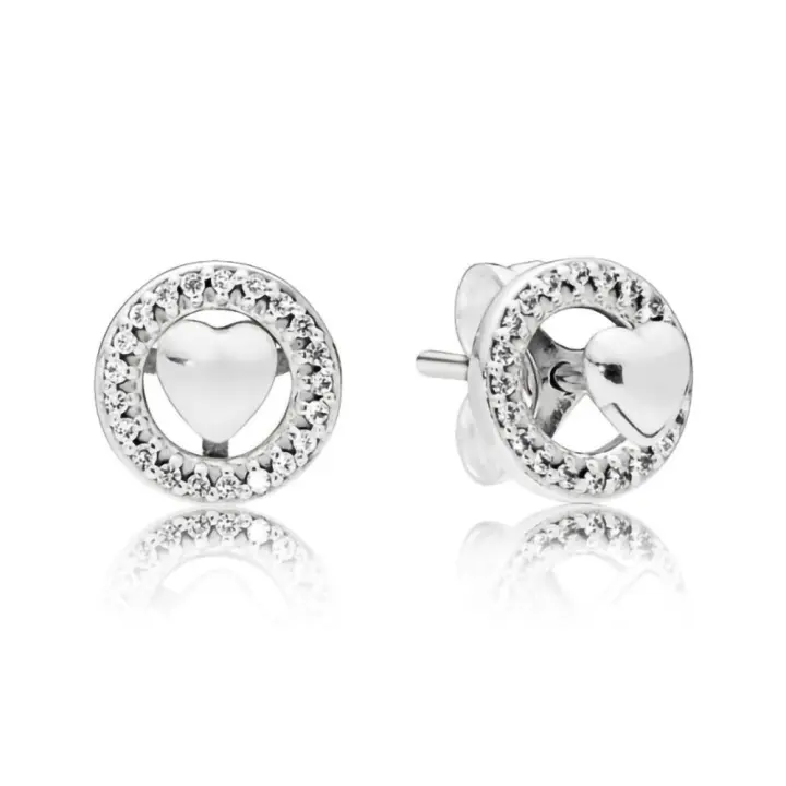Pendientes de Aro en Plata de Ley Corazón Eterno 297709CZ，Incluye Caja Original - 1