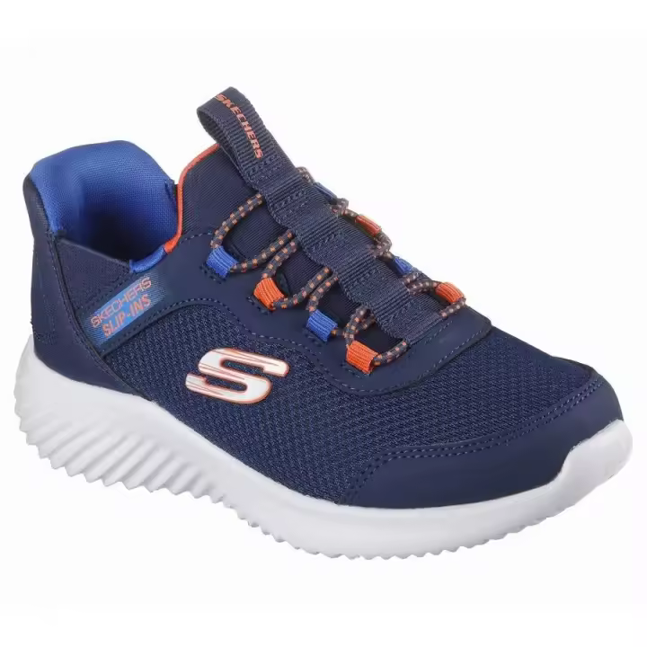 Zapatillas Niño Skechers Slip-ins Azul Naranja Lavables en Lavadora Air Cooled Memory Foam - 1