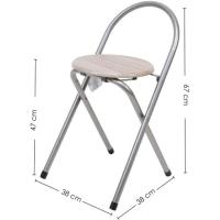 STARLEY-Taburete De Metal (67 Cm) Con Base De Madera - Plateado - details 1