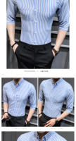 Camisa Para Hombre 2023 Moda Coreana Ajustada Media Manga Casual Talla Grande Negocios Formales Chemise Homme 5XL Cierre Único Estilo Clásico - details 7