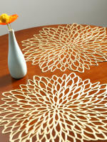 1pc Hermoso Tapete De Mesa En Forma Irregular De 15 Pulgadas Con Diseño De Flor De Hibisco Para Decoración De Comedor Bodas Y Restaurantes - details 2