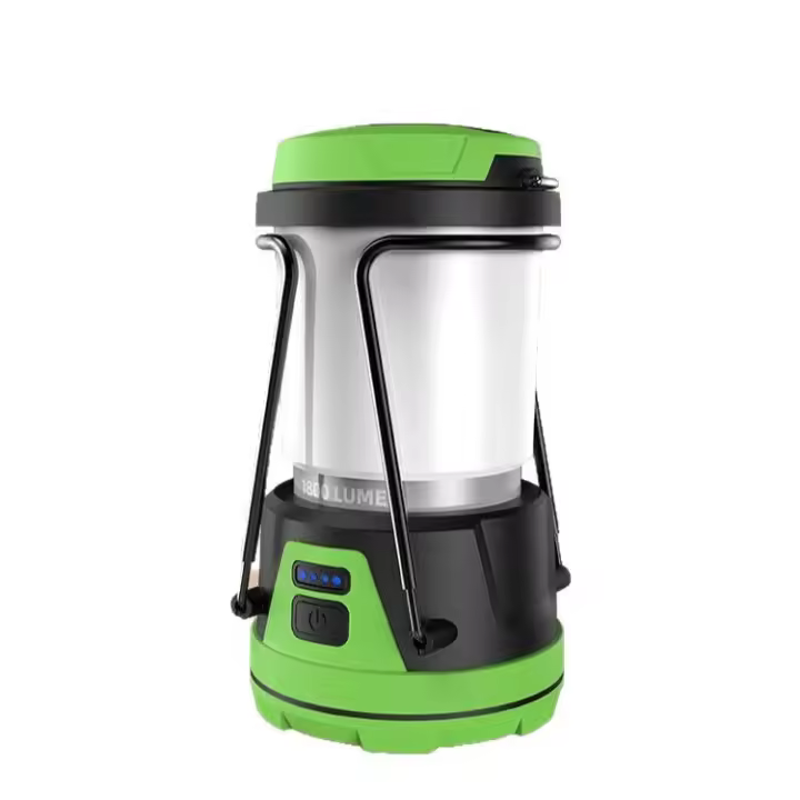 Lámpara LED de camping superbrillante de 1500 lúmenes, 4 modos de luz, funciona con pilas, adecuada para caminatas nocturnas, iluminación de tienda, emergencias, apagones (verde) - 1