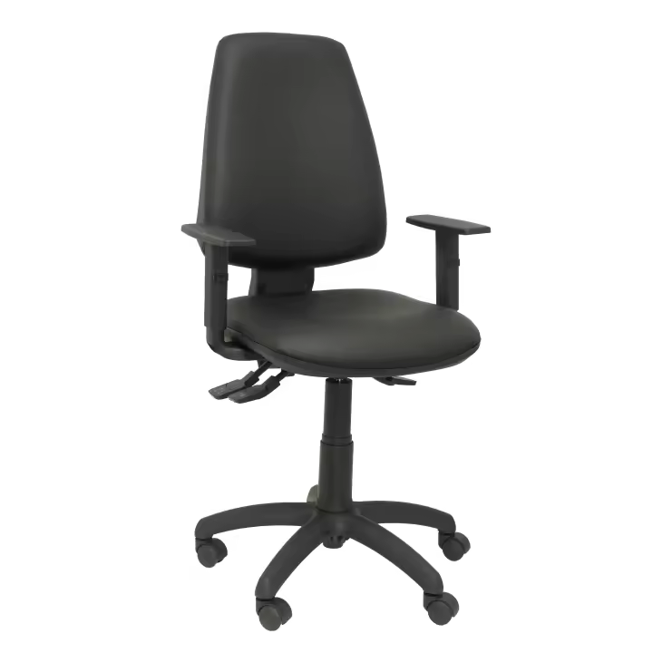 Piqueras Y Crespo Silla Elche S Similpiel Negro Ergonómica con Brazos y Base de Poliamida - 1