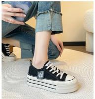 Zapatillas De Lona Multifuncionales Para Deporte Al Aire Libre Para Mujer Negras Con Cordones Plataforma Cómodas Para Adultos - details 14