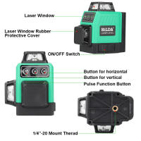 Nivel De Láser HILDA Mini 12 Líneas 3D Auto-nivelación 360 Grados Horizontal Y Vertical Cruzado Super Potente Haz De Láser Verde Portátil Línea - details 7