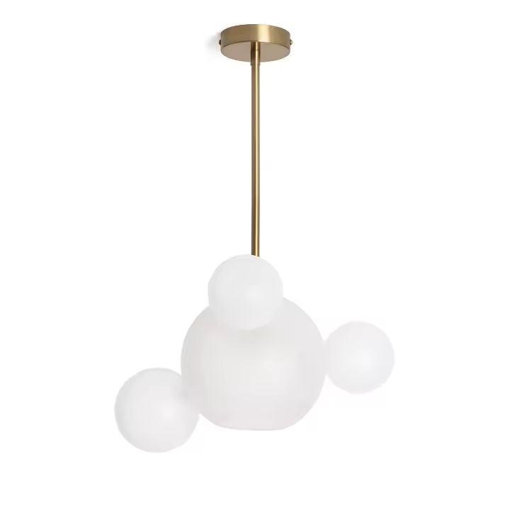 Ledkia Lámpara de Techo Metal y Cristal Ludmila Blanco / Dorado - 1