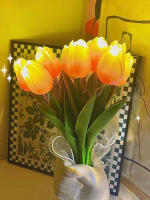 Juego De 5/10 Pcs Luz Nocturna De Tulipes LED Para Jardín Y Hogar Flores Artificiales De PU Decoración Para Bodas Cumpleaños Regalo - details 15