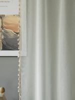 Cortinas Transparentes Beige Y Blancas Estilo Coreano Para Sala De Estar Y Dormitorio Función De Sombrío 70-90% Material Poliéster 100% - details 0