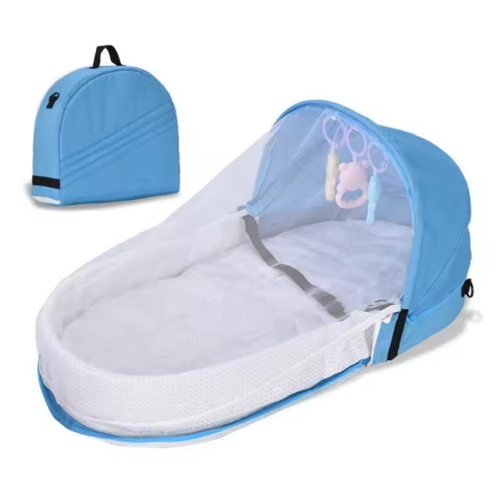 Capazo portátil-capazo de viaje/exterior ergonómico y plegable con mosquitera aisrante y transpirable - 1