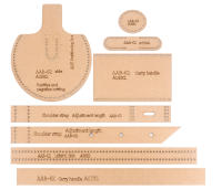 Set De Bricolaje Para Mujer Bolsa De Hombro Único Manualidades En Cuero Con Plantillas Y Agujeros Kraft Paper Modelo De Manualidades De Costura - details 4