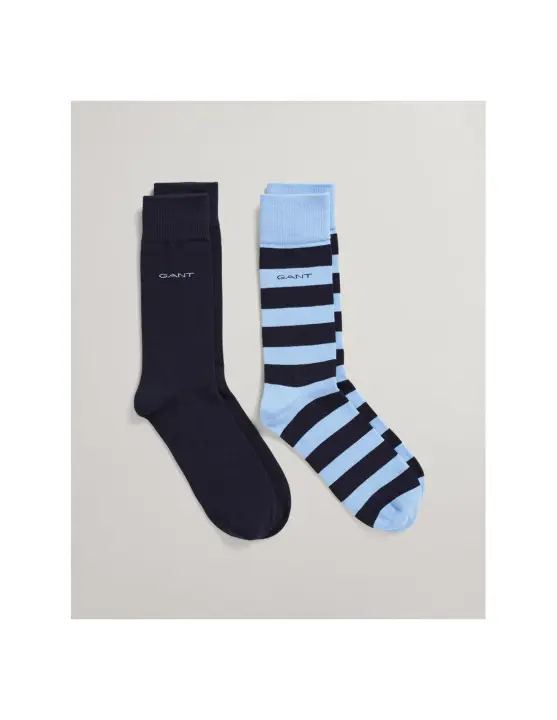 SILBON Paquete de dos pares de calcetines GANT lisos y de rayas anchas - 1