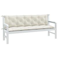 vidaXL Cojines para banco jardín 2 uds tela beige melange 180x50x7 cm en color beige mezcla/gris oscuro mezcla/gris claro mezcla y más | acolchados duraderos para sofás de jardín terraza exterior - details 5