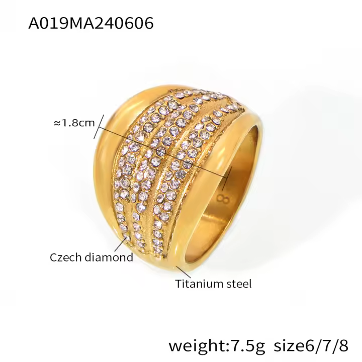 El nuevo anillo geométrico de circonita brillante es adecuado para regalos de joyería de lujo a la moda para mujer. - 1