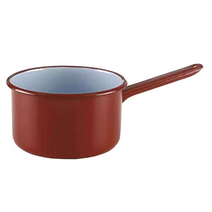 Cazo acero esmaltado marrón clásico Quid - 12, 14 y 16 cm - Apto inducción y todo tipo de fuegos - Apto lavavajillas - 1