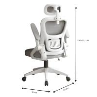 LUTODY - Silla de oficina escritorio, Respaldo acolchado transpirable, Asiento ergonómico de látex, Palanca para subir bajar de asiento, Función inclinación reposaespalda, Rueda giratoria 360º, Pata PP, Fácil de montar, Para despacho centro trabajo - details 5