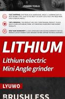 Mini Trituradora De Ángulo Con Batería De Litio Recargable Para El Hogar Máquina De Corte Y Polido Eléctrica Lyuwo JM12 12V 100mm - details 1