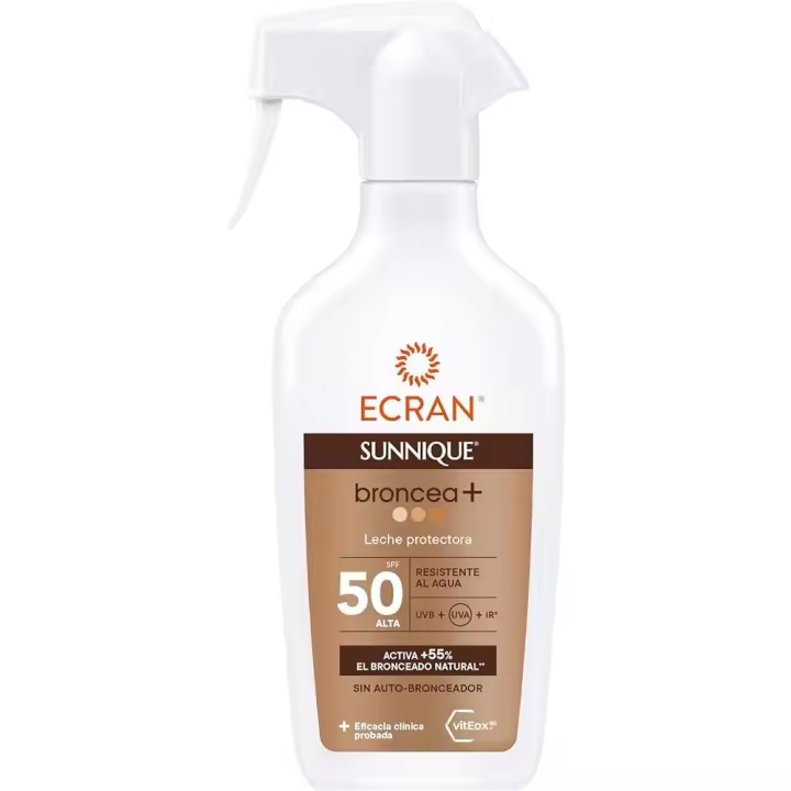 Leche Solar Ecran Sunnique Broncea+ Bronceador Spf 50 (270 ml) - 1