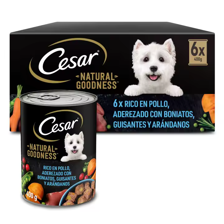 Cesar Natural Goodness Comida Húmeda para Perros Adultos con Cordero, Pack 6 Latas x 400g - 1