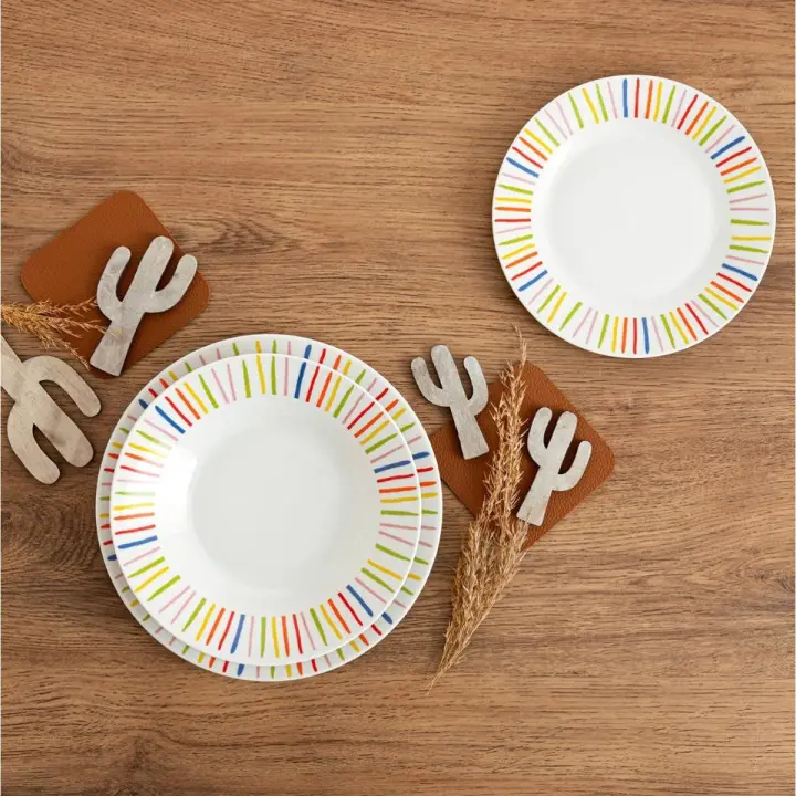 Vajilla California Quid 18 piezas 6 servicios porcelana multicolor - 1