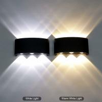 Luces de Pared LED Exterior Interior Impermeable IP65 Lámpara de Pared Moderna Aluminio Negro (6W-Negro-Blanco Cálido) - details 2