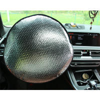 Parasol Para Coche Plegable De Aluminio Anti-UV Protección Solar Para Parabrisas Y Volante De Cuña Plateado Accesorios De Coche - details 4