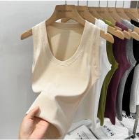 Camisola De Mujer 2025 Estilo Coreano Sólida Con Cuello Redondo Bajo Y Ribbed Basic Summmer Elasticado Slim Versátil - details 13