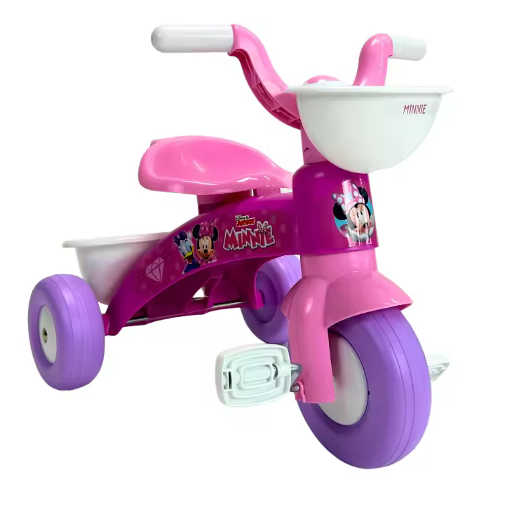INJUSA - Triciclo Infantil Trico Max | Triciclos a Pedales para Niños de 12 a 36 Meses | Bandas de Goma en Ruedas | Cesta Trasera y Delantera Portaobjetos | Multicolor | Versión Genérica, Mickey y Minnie Mouse | Licencia Disney - 1