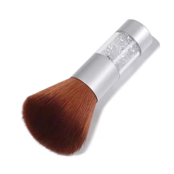 Limpieza de pinceles para polvo de uñas de colores, herramienta de pintura de maquillaje con diamantes de imitation brillantes, pincel para uñas, pincel para polvo blanco. - 1