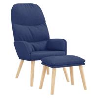 vidaXL Sillón de relax con taburete tela Gris oscuro, Azul, Negro Sillon Dormitorio Sillon Comodos Silla Relax Sillón Sofá - details 3