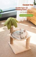 Gimnasio Para Gatos Con Dos Capas Torre De Subida Para Gatos Poste De Rasguño Con Bola Colgante Y Hamaca De Coco Árbol De Gatos Para Interior Madera De Pino Resistente Al Desgaste - details 0
