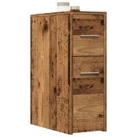 vidaXL Armario de baño estrecho con ruedas madera en color Roble ahumado/Marrón roble/Negro y más | almacenamiento funcional diseño moderno para baño dormitorio sala - details 3