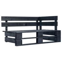 vidaXL Banco esquinero de palés para jardín madera miel en color Marrón/Negro/Blanco y más - details 1