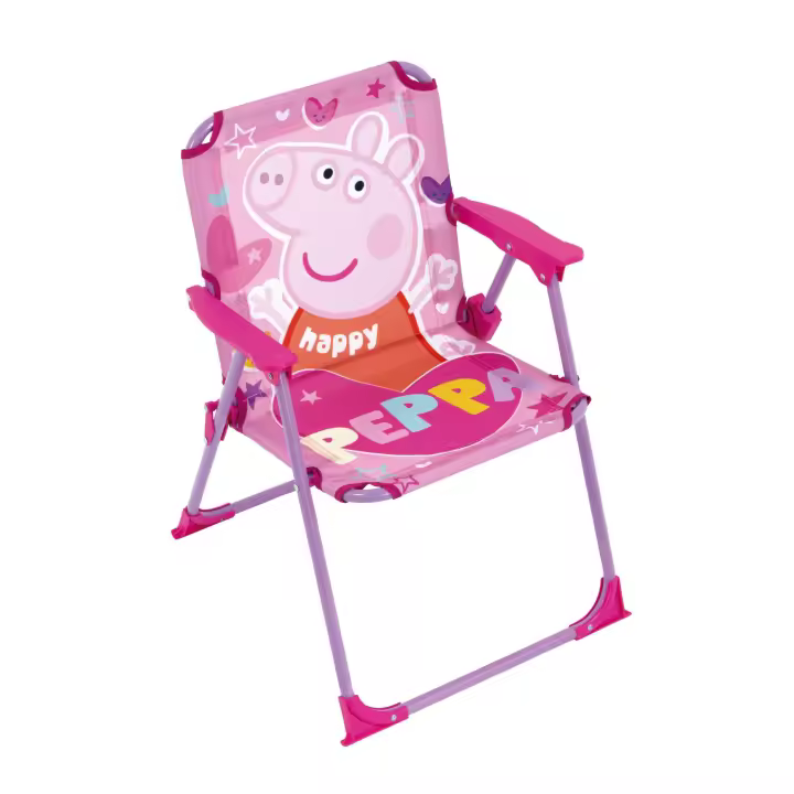 Peppa Pig - Silla Plegable Infantil para Niños - Estructura Metálica y Apoyabrazos - Exterior - 1