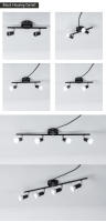 Kit De Iluminación De Trax 4 Luces Spot LED Con Cabezal Rotativo De Cromo Instalación Plana En Pared/Otros Iluminación Ajustable - details 0