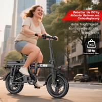 Bicicleta eléctrica urbana GE5 plegable, 720 Wh, 48 V, 15 Ah, autonomía de 100 km. Motor trasero, 25 km/h, hasta 100 km. Bicicleta eléctrica para hombre/mujer. - details 1
