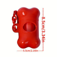 Dispensador De Bolsas De Basura Para Perros Forma De Hueso Colorido Con 1 Bolsa Desérgica Portátil Para Excrementos De Mascotas Ideal Para Caminatas Al Aire Libre Y Entrenamiento - details 0