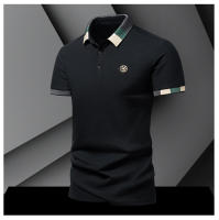 Camisa POLO Para Hombre Verano Moda Seda De Hielo Secado Rápido Manga Corta T-shirt Color Sólido Suelta Collar De Negocios Algodón Puro Top - details 13