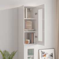 vidaXL Armario de pared colgante blanco brillante 34,5x34x90 cm - details 2