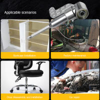 Soporte De Destornillador Ángulo De 105 Grados Adaptador De Cabeza Hexagonal Ajustable Para Brocas Y Taladro Negro Y Plateado - details 6