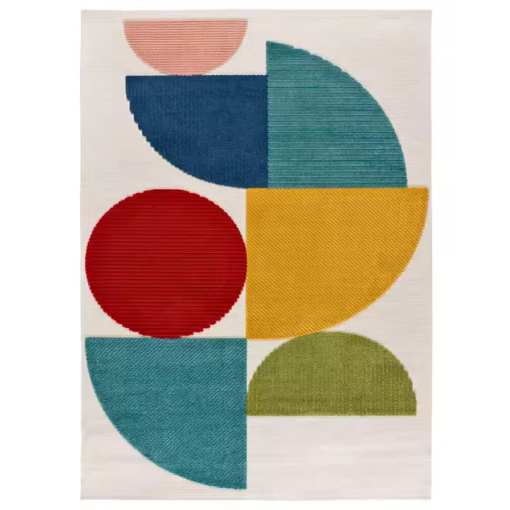 ATTICGO Alfombra de Interior de Estilo Geométrico con relieve en Multicolor - MILA 23522 | 80X150, 120X170, 160X230 cm - 1