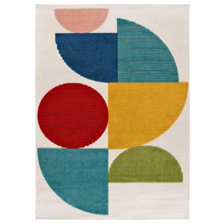 ATTICGO Alfombra de Interior de Estilo Geométrico con relieve en Multicolor - MILA 23522 | 80X150, 120X170, 160X230 cm - 1