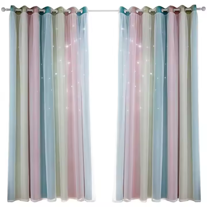 Cortinas Doble Hueco Estrellas para Habitación Infantil - Opacas - 1