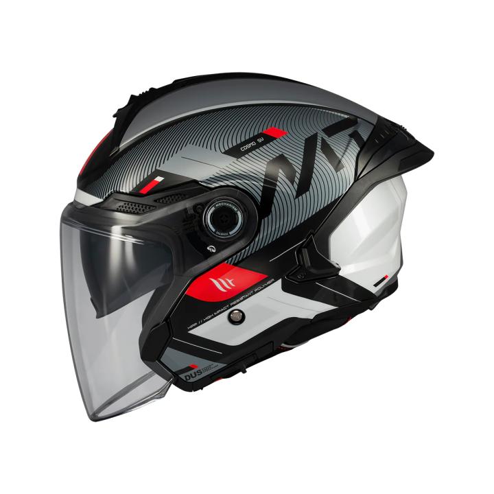 MT HELMETS Casco Jet COSMO SV SILENCE B2 Brillo Gris Totalmente Homologado