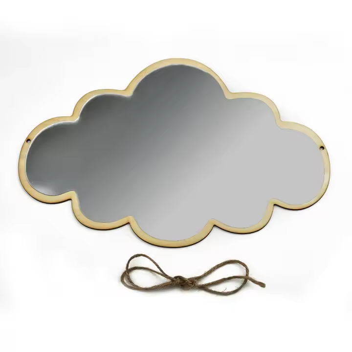 Pegatina De Pared En Forma De Nube Decorativa Para Espejo Dormitorio Habitación Decoración De Mesa Almohadilla Espejo De Maquillaje - 1