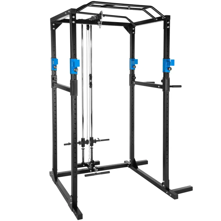 Tectake - Multiestación con poleas | Multiestación de fuerza para casa con prácticamente todas las posibilidades de ejercicios | Apto para principiantes y profesionales | Marco de acero muy estable fabricado en tubo de acero - 1