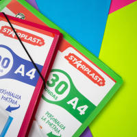 Carpeta 100 Fundas Espiral Negra A4 Quijote Paper World y Starplast. Colores Pastel y Flúor - details 6