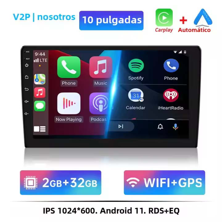 Radio De Coche Android 11 Autoradio Universal 32G 2 Din 7/9/10 Pulgadas WIFI GPS Reproductor Multimedia Para Hyundai Nissan Toyota Kia Con Control Del Volante Y CarPlay - 1
