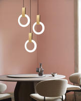 Lámpara Colgante Moderna Y Minimalista Nórdica Pequeña Para Mesa De Noche Restaurante Barra Y Estudio Fuente De Luz AC 90-260V Placa De Aluminio - details 8