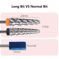 Broca De Uñas 5-en-1 24mm Super Larga Taperada De Carburo Para Taladro Eléctrico Accesorios De Manicura Corte De Cutícula Y Moldeado - details 4